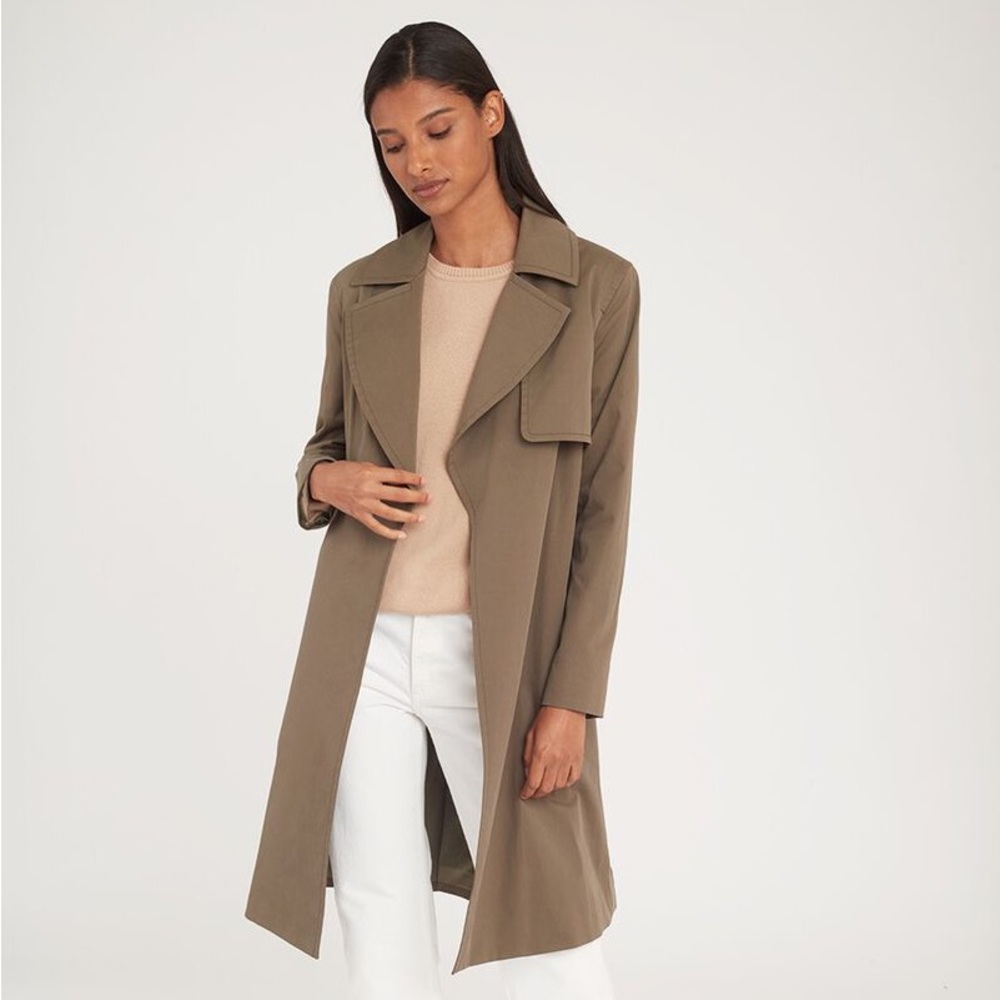rare original cuyana trench coat || olive